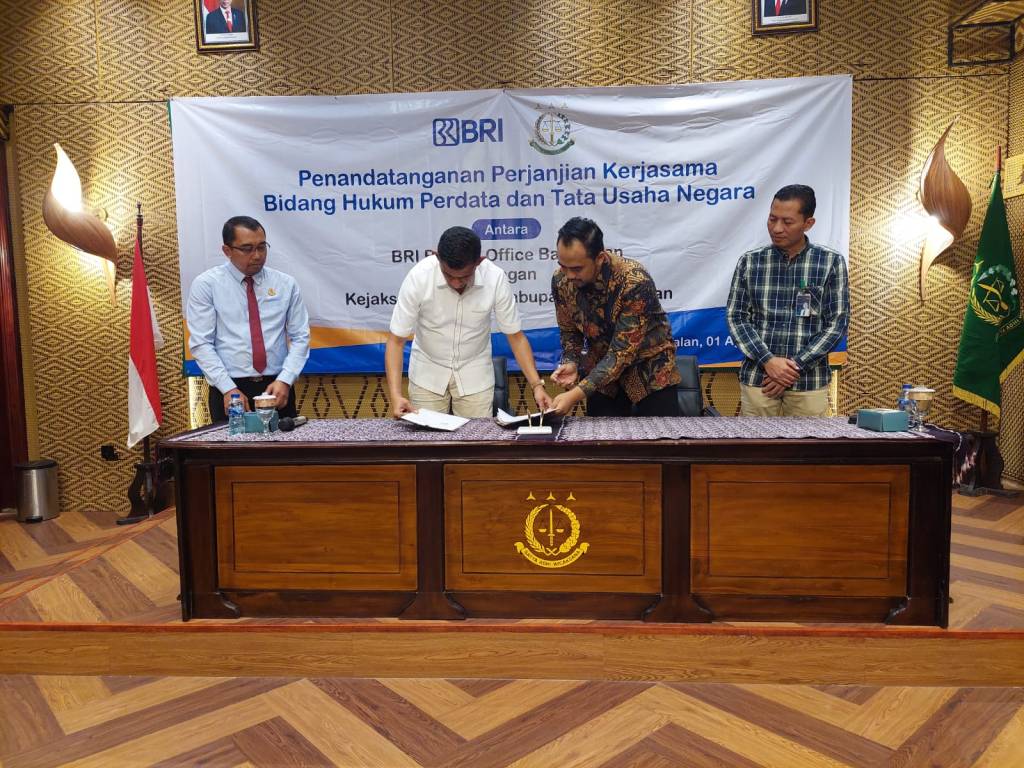 Meningkatkan Pemasukan Aset Negara, BRI Bangkalan Teken Kerja Sama dengan Kejari&nbsp;Bangkalan.